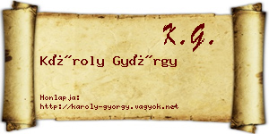 Károly György névjegykártya