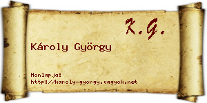 Károly György névjegykártya