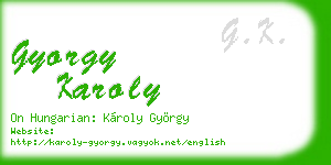 gyorgy karoly business card