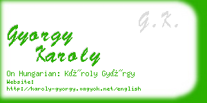 gyorgy karoly business card